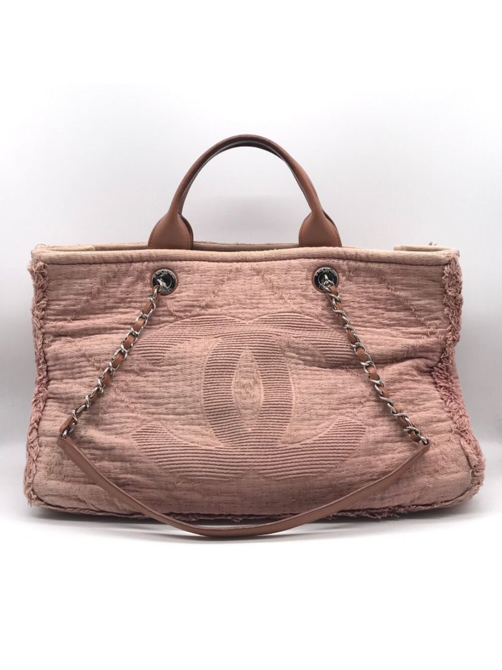 Chanel CC Logo Large Shopping Tote 2-Way Chain Shoulder Bag Price Negotiation